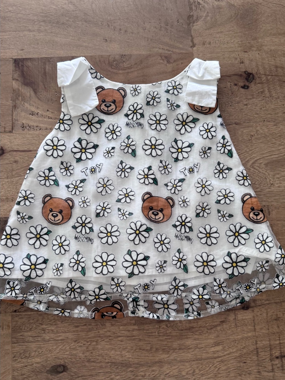 Moschino baby designer bear layer dress sz 18-24 months